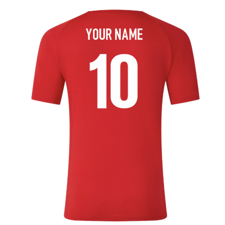 2025-2026 Saracens Pre Match Short Sleeve Tee (Red) (Your Name)_0