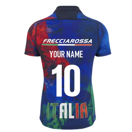 2025-2026 Italy FIR Rugby Training Jersey (Navy) (Your Name)_0