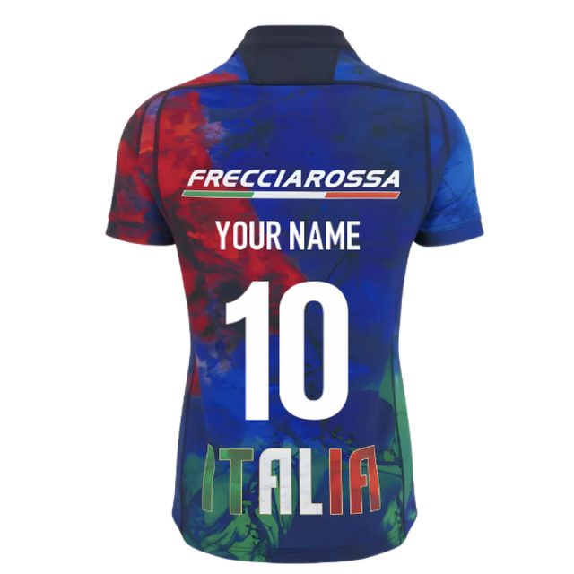 2025-2026 Italy FIR Rugby Training Jersey (Navy) (Your Name)_0