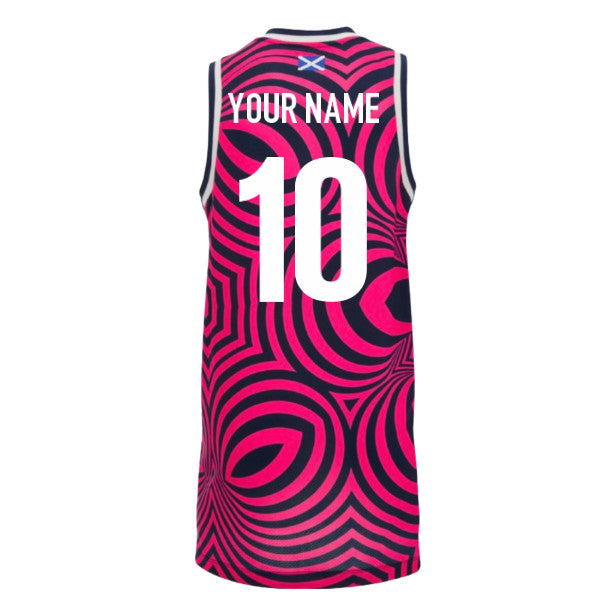 2026-2027 Scotland Rugby Basketball Vest (Neon Pink) (Your Name)_0