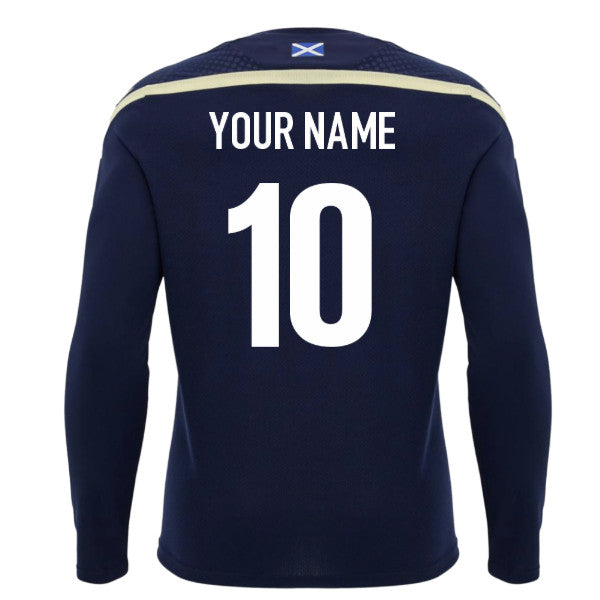 2026-2027 Scotland Rugby Training LS Shirt (Navy/Sand) (Your Name)_0
