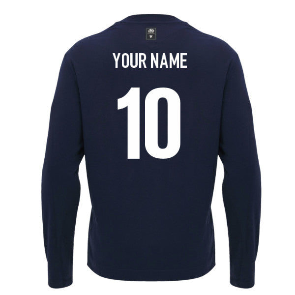 2026-2027 Scotland Rugby Ath LS Cotton Tee (Navy) (Your Name)_0