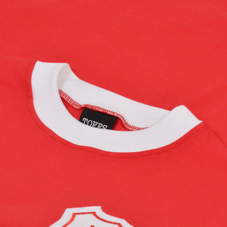 Wales Short Sleeve Kids Red Retro Football Shirt_1