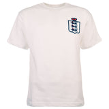 England White Short Sleeve Kids Retro Football Shirt_0