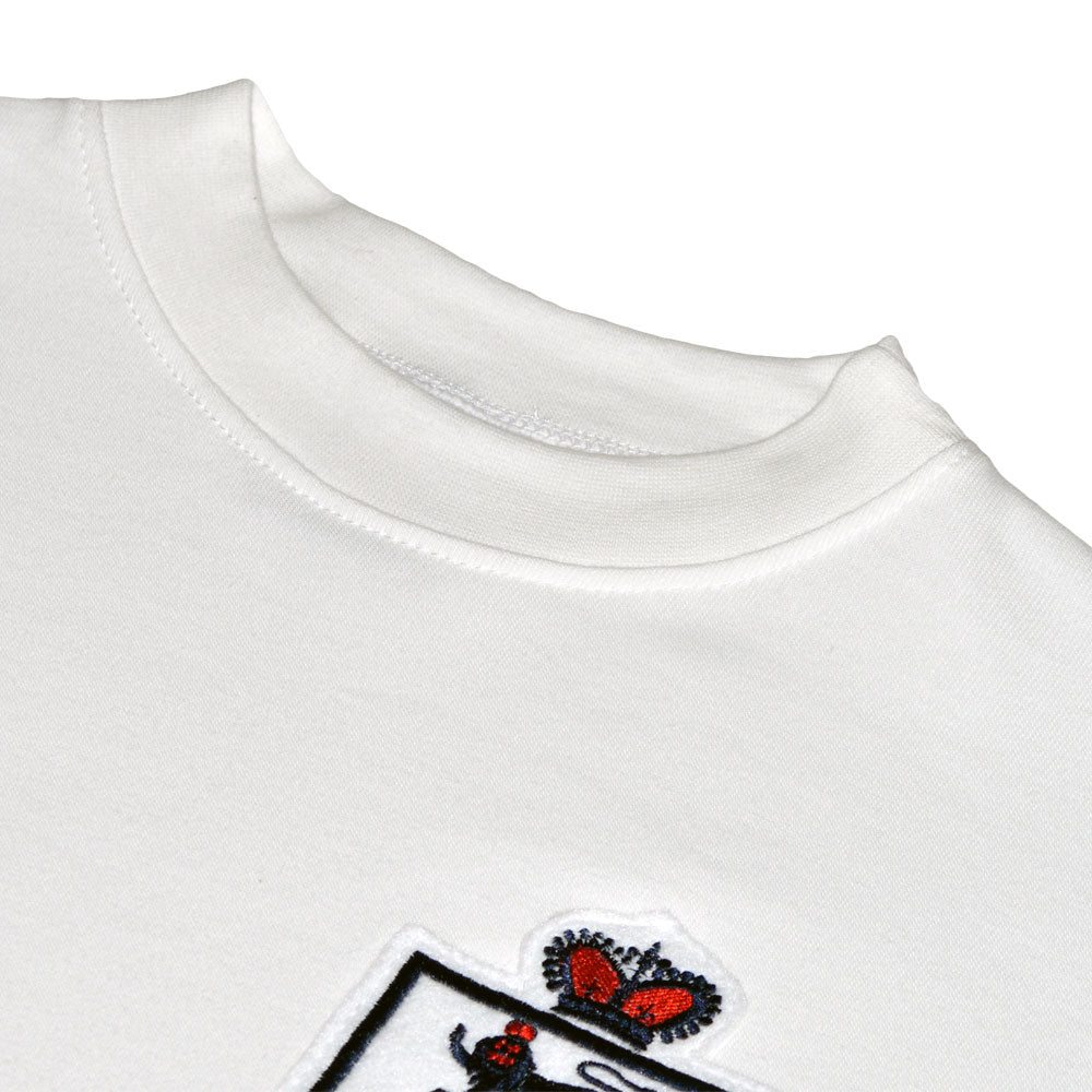 England White Short Sleeve Kids Retro Football Shirt_2