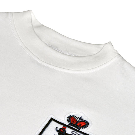 England White Short Sleeve Kids Retro Football Shirt_2