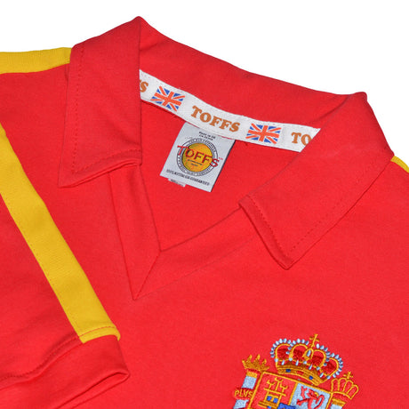 Spain  1982 World Cup Kids Red Retro Football Shirt_2