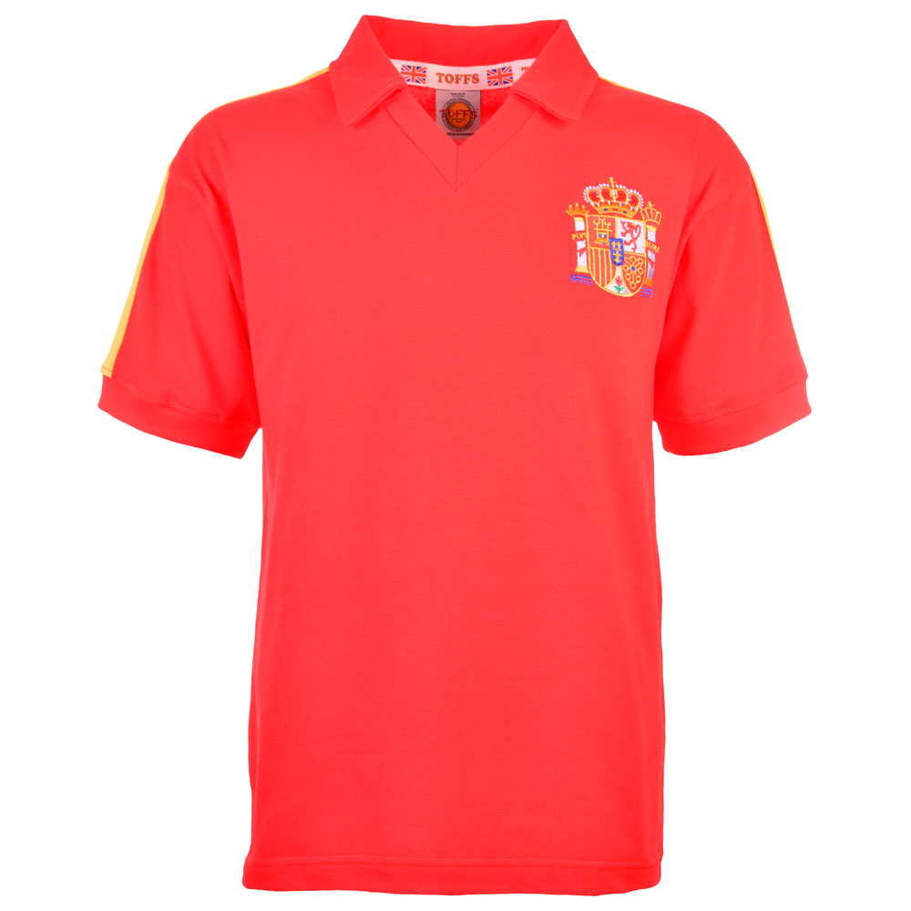Spain  1982 World Cup Kids Red Retro Football Shirt_0
