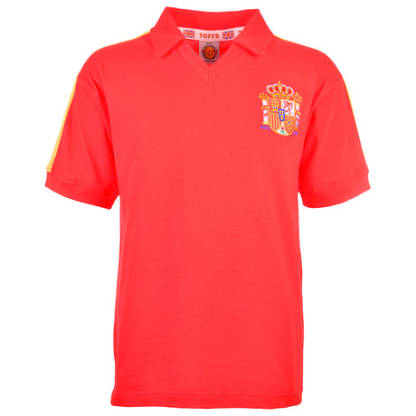 Spain  1982 World Cup Kids Red Retro Football Shirt_0