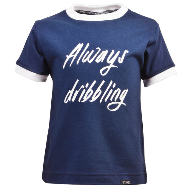 Kids Always Dribbling- Navy/White Ringer_0