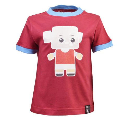 Kids West Ham Hammer Head T-Shirt - Maroon/Sky Ringer_0