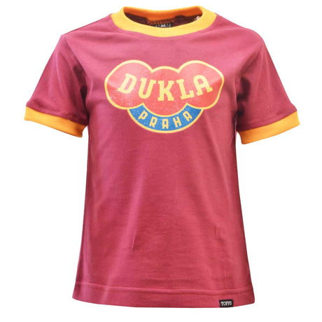 Kids Dukla Prague 12th Man T-Shirt - Maroon/Amber Ringer_0