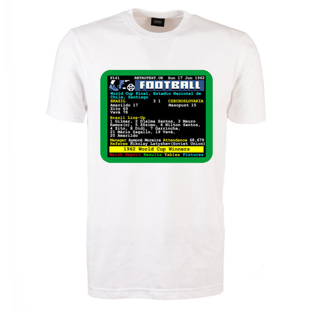 1962 World Cup Final Brazil v Czech Retrotext T-Shirt_0
