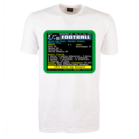 1970 World Cup Final Brazil v Italy Retrotext T-Shirt_0