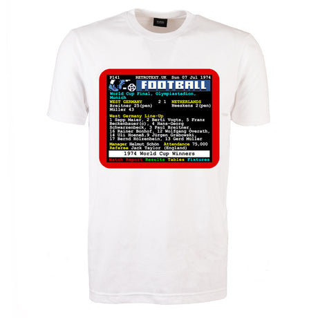 1974 World Cup Final West Germany v Netherlands Retrotext T-shirt_0