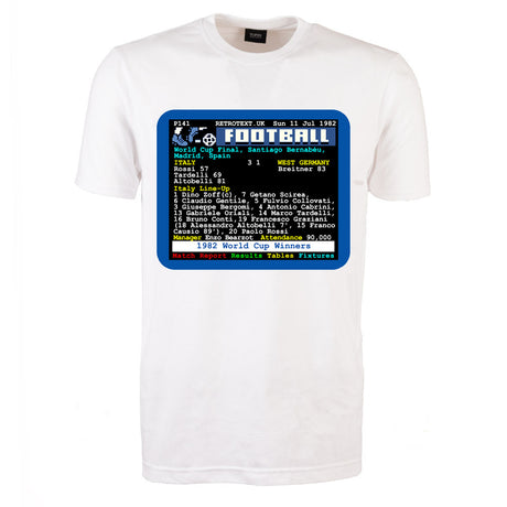1982 World Cup Final Italy v West Germany Retrotext T-Shirt_0