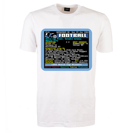 1986 World Cup Final Argentina v West Germany Retrotext T-Shirt_0