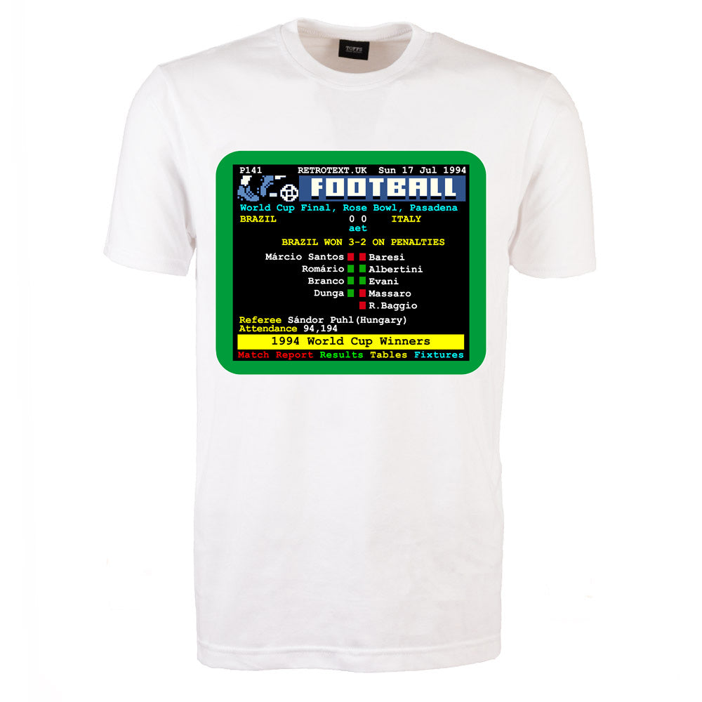 1994 World Cup Final Brazil v Italy Retrotext T-Shirt_0