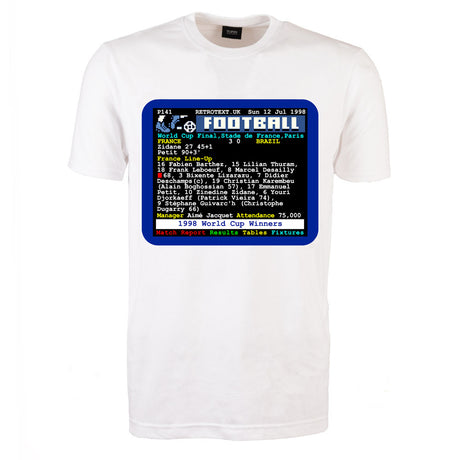 1998 World Cup Final France v Brazil Retrotext T-Shirt_0