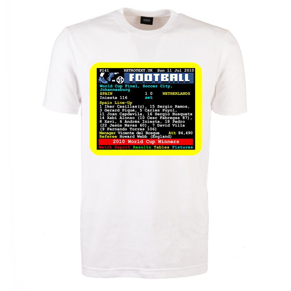 2010 World Cup Final Spain v Netherlands Retrotext T-Shirt_0