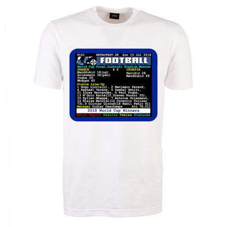 2018 World Cup Final France v Croatia Retrotext T-Shirt_0