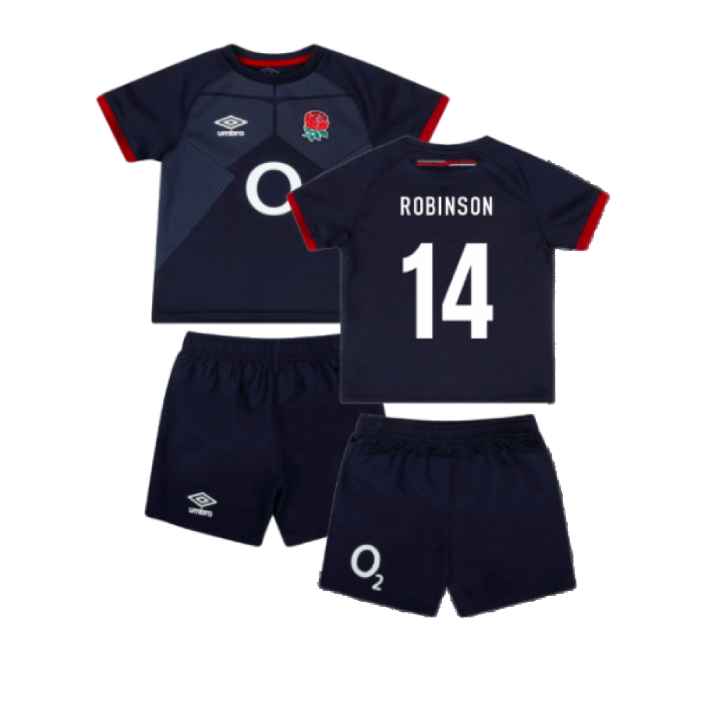 2023-2024 England Rugby Alternate Replica Infant Kit (Robinson 14)_4