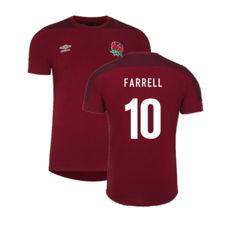 2023-2024 England Rugby Presentation T-Shirt (Tibetan Red) (Farrell 10)_4