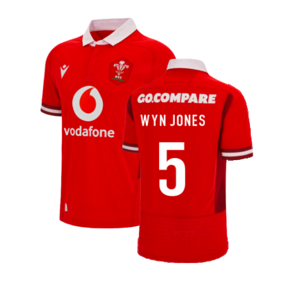 2023-2024 Wales Rugby WRU Home Poly Shirt (Wyn Jones 5)_4