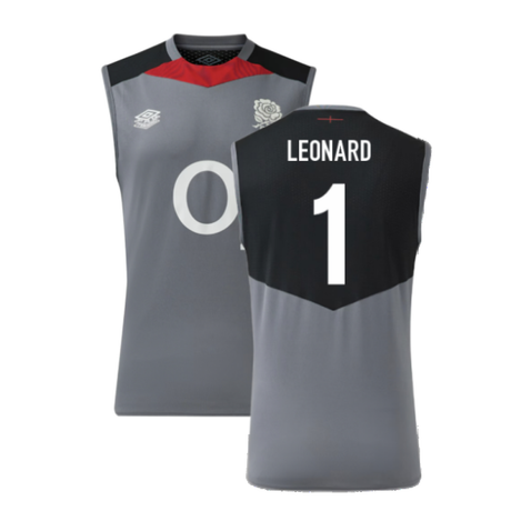2024-2025 England Rugby Sleeveless Jersey O2 (Grey) (Leonard 1)_2