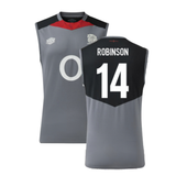2024-2025 England Rugby Sleeveless Jersey O2 (Grey) (Robinson 14)_2