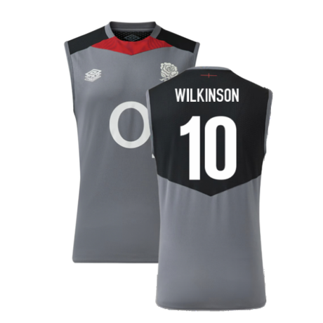 2024-2025 England Rugby Sleeveless Jersey O2 (Grey) (Wilkinson 10)_2
