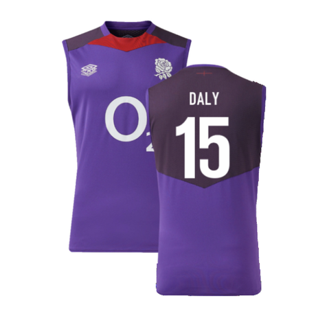 2024-2025 England Rugby Sleeveless Jersey O2 (Violet) (Daly 15)_2