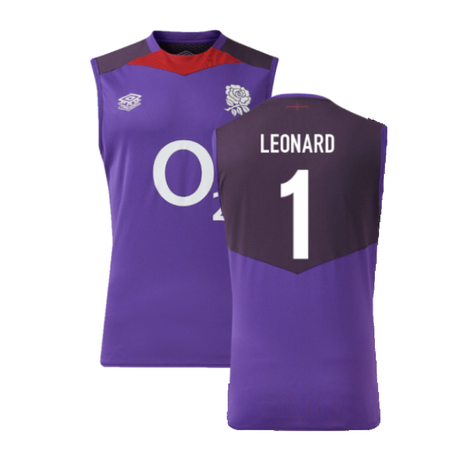 2024-2025 England Rugby Sleeveless Jersey O2 (Violet) (Leonard 1)_2