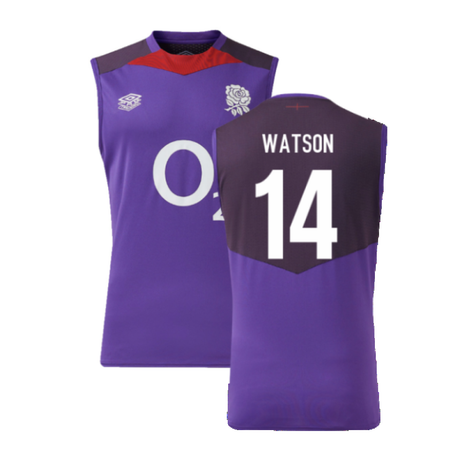 2024-2025 England Rugby Sleeveless Jersey O2 (Violet) (Watson 14)_2