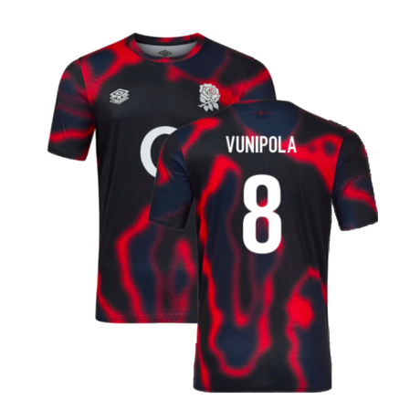 2024-2025 England Rugby Warm Up Jersey (Black) (Vunipola 8)_2