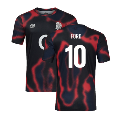 2024-2025 England Rugby Warm Up Jersey O2 (Black) - Kids (Ford 10)_2