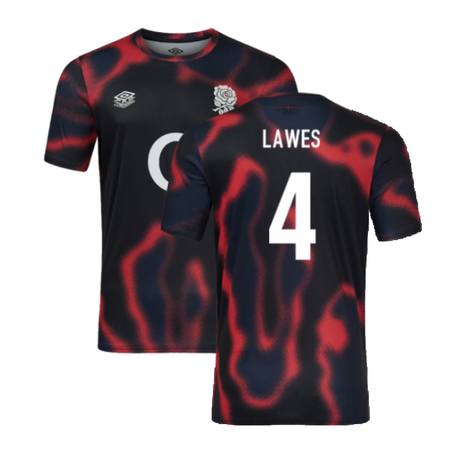 2024-2025 England Rugby Warm Up Jersey O2 (Black) - Kids (Lawes 4)_2
