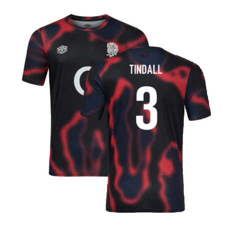 2024-2025 England Rugby Warm Up Jersey O2 (Black) - Kids (Tindall 3)_2