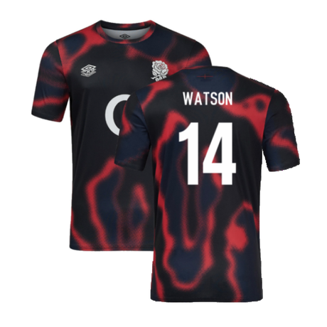 2024-2025 England Rugby Warm Up Jersey O2 (Black) - Kids (Watson 14)_2