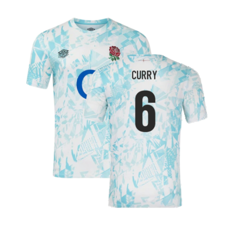 2024-2025 England Rugby Warm Up Jersey (White) (Curry 6)_2