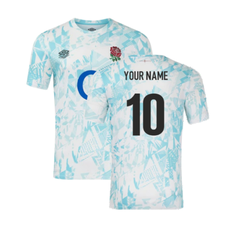 2024-2025 England Rugby Warm Up Jersey (White) (Your Name)_2