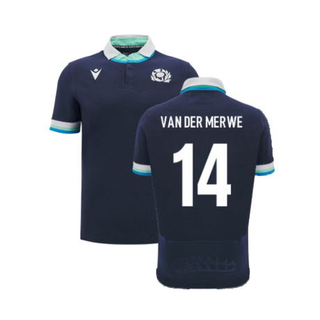 2024-2025 Scotland Rugby Home SS Cotton Shirt (Kids) (Van Der Merwe 14)_2