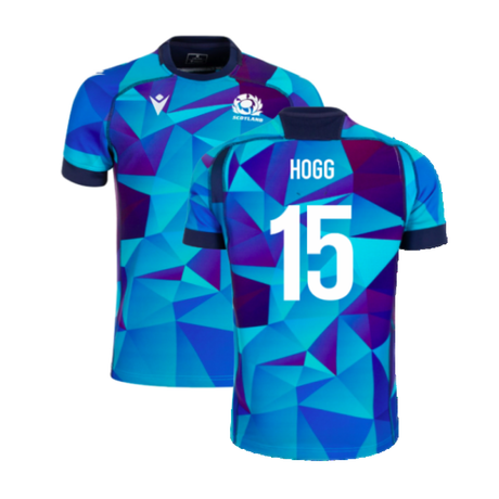 2024-2025 Scotland Rugby Training Jersey (Blue) - Kids (Hogg 15)_2