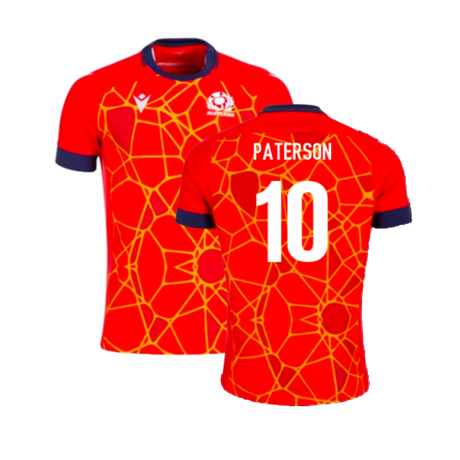 2024-2025 Scotland Rugby Training Jersey (Red) - Kids (Paterson 10)_2