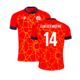 2024-2025 Scotland Rugby Training Jersey (Red) - Kids (Van Der Merwe 14)_2