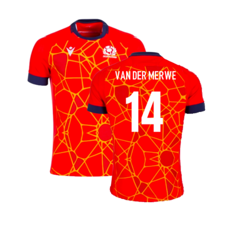 2024-2025 Scotland Rugby Training Jersey (Red) - Kids (Van Der Merwe 14)_2