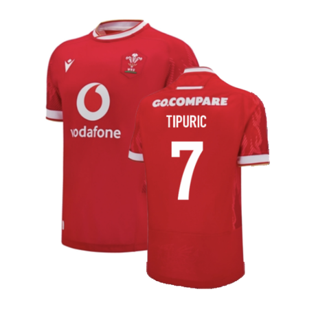 2024-2025 Wales Home Poly Rugby Shirt (Kids) (Tipuric 7)_2