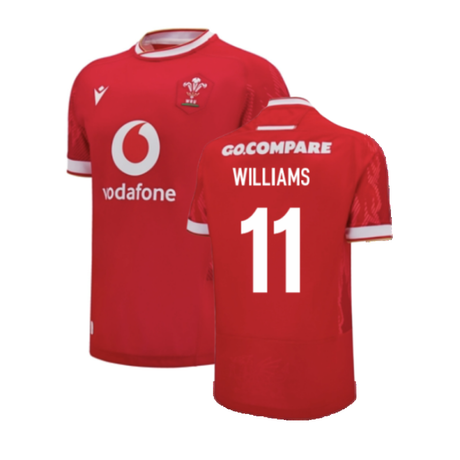 2024-2025 Wales Home Poly Rugby Shirt (Kids) (Williams 11)_2