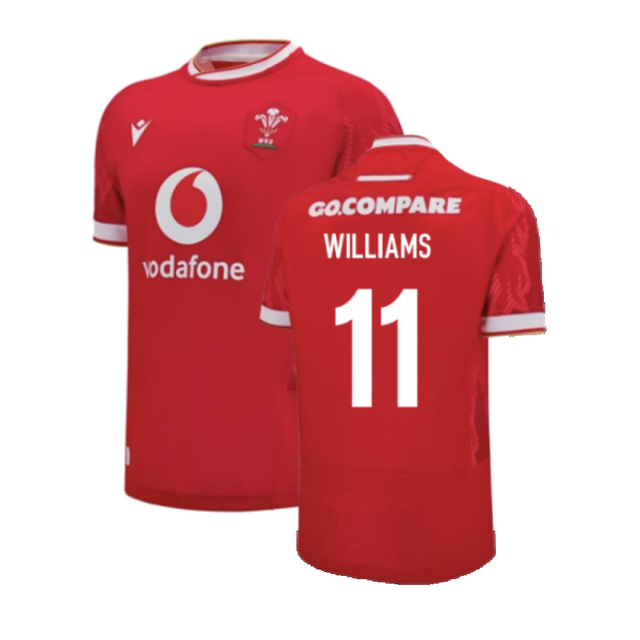 2024-2025 Wales Home Poly Rugby Shirt (Kids) (Williams 11)_2