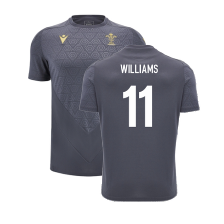 2024-2025 Wales Rugby Training Poly Shirt (Anthracite) (Williams 11)_2